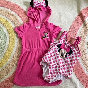 Disney Junior 3T swim set — bathing suit and cover up
